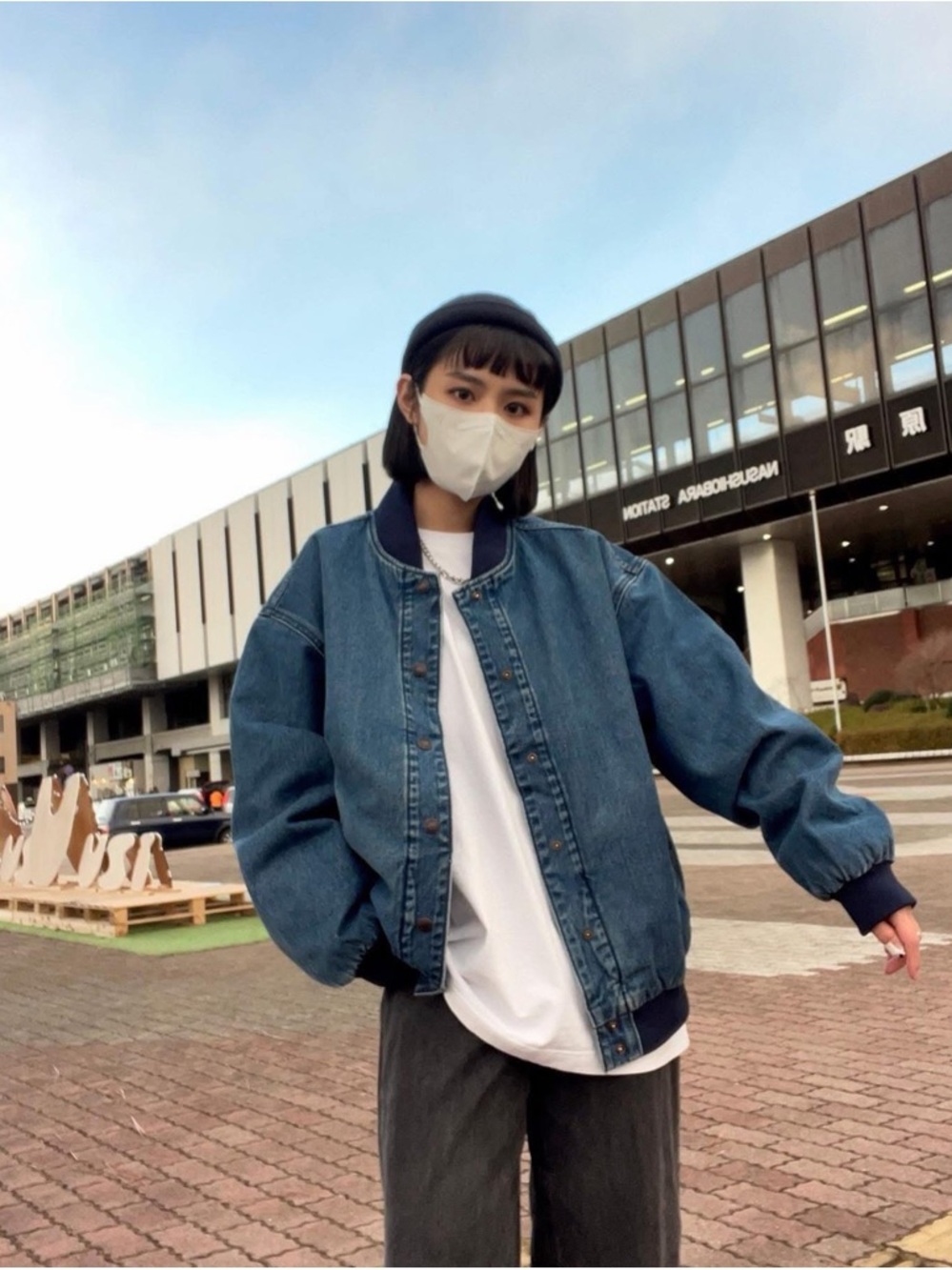 Levi's® Vintage Denim Full-Zip Varsity Bomber Jacket